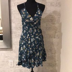 Green floral summer dress
